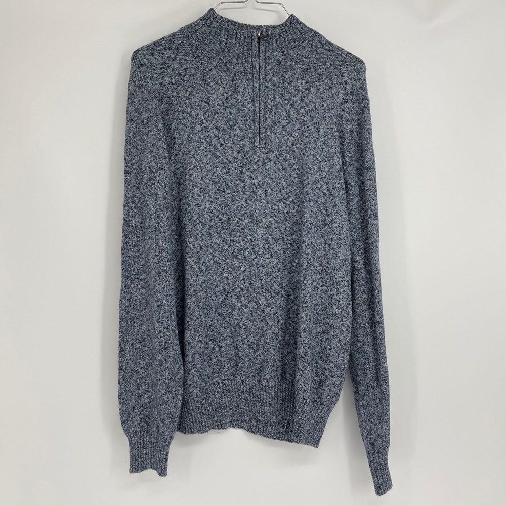CROFT & BARROW 1/4 ZIP BLUE LONG SLEEVE SWEATER